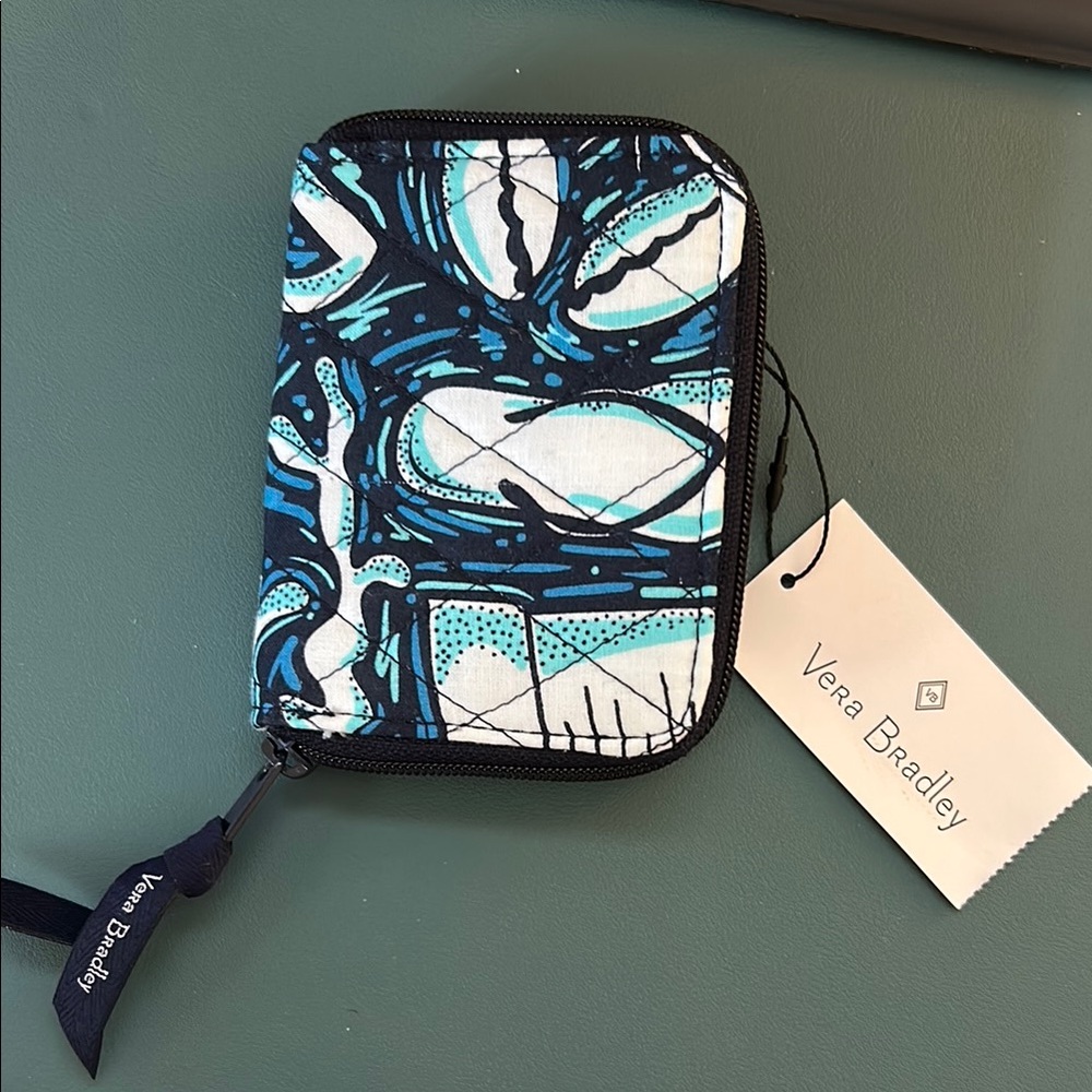 Vera Bradley Abstract Blue and Black Wallet